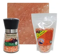 Comprar Tabla De Sal 20x20x4 + Sal Del Himalaya + Molinillo