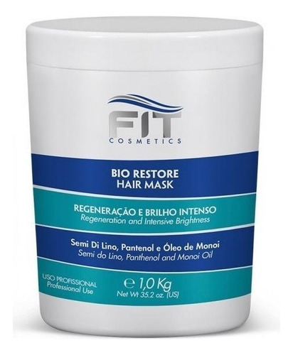 Bio Restore Máscara Profissional Reconstrutora blend proteico 1kg Fit Cosmetics