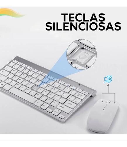 Kit Teclado Mouse Mini Keyboard Cinza