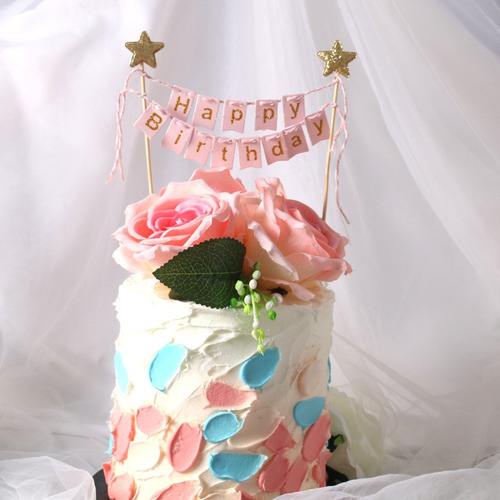 Cake Topper Banderines + Estrellas 