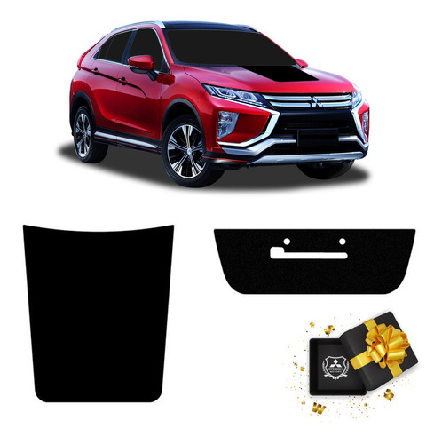 Kit Aplique Do Capô Eclipse Cross + Adesivo Fundo De Placa