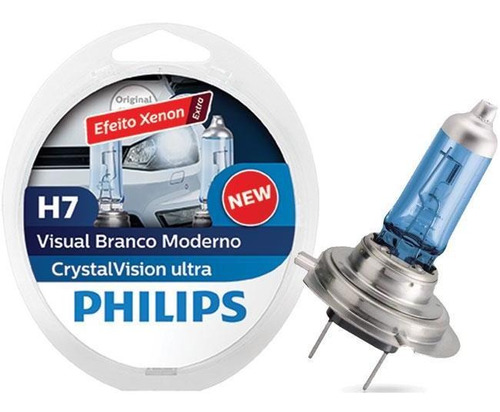 Lâmpada Halógena Automotiva H7 55w Crystalvision Ultra+t10