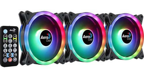 Imagen 2 de 4 de Kit Aerocool Duo 12 Pro Argb 3 Coolers Controladora Control