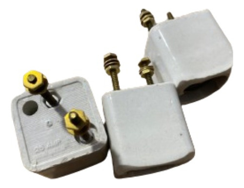 Portafusibles Tapón De Porcelana Cuadrados 25amp Tornillo 3u