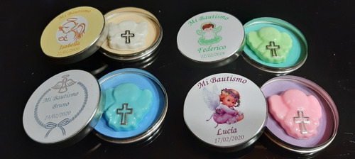 10 Souvenirs Bautismo, Latitas Personalizadas, Angelitos