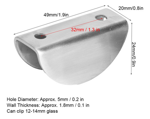 Clip De Vidrio 6pcs Soporte De Abrazadera De Acero Inoxidabl