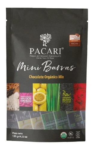 Pacari  12 Mini Barras De Chocolate Orgánico Variedades