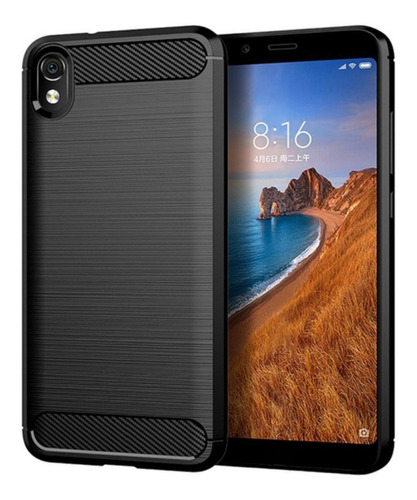 Funda Tpu Fibra Carbono Rugged Para Xiaomi Redmi 7a 