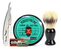 Comprar Kit Navaja Rasuradora Clasica Jabón Afeitar Hisopo Barbería
