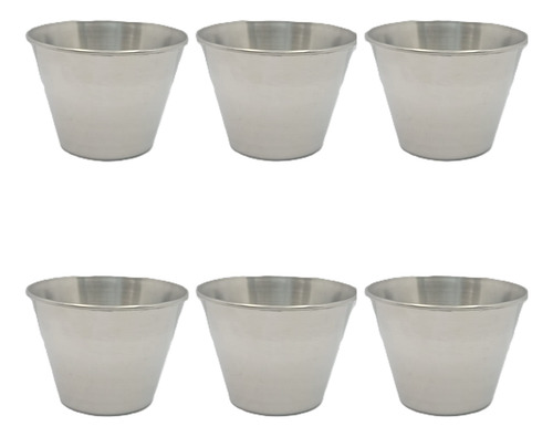 Set De Seis Tazon Ramequin Acero Inox.300ml10cmsi Facturamos