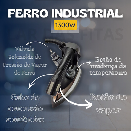 Ferro Passar Roupas 1300w Lar Das Fitas Cor Preto 110v