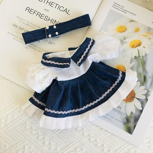 Conjunto De Vestido De Mezclilla Elegante Para Muñecas Con