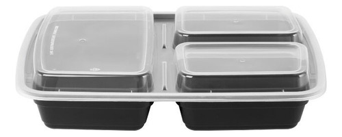 Recipiente Hermético Prep Alimentos Divisiones 50 Pz Topper Negro