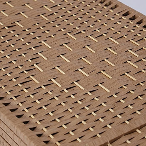 Imagen 4 de 5 de Biombo De Madera Tejida Color Marrón De 6 Pies/6 Paneles.