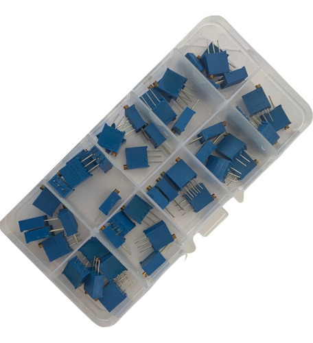 Kit 50 Trimpot 3296w 10 Valores Multivoltas Case Maleta