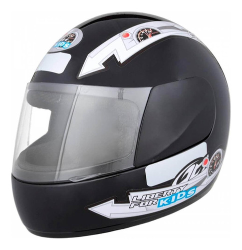 Capacete Moto Pro Tork Liberty Four Kids Infantil 54 Preto