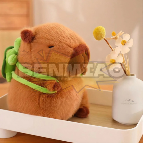 Juguete Capybara De Peluche Peluche Color Marrón Turtle 22cm
