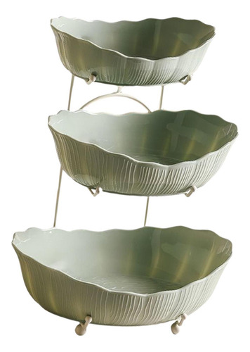 Placa De Cesta De Cesta De Frutas Em Verde 28.5x25x31cm