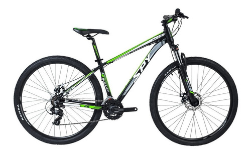 Mountain bike SPY Bullet R29 18" 21v frenos de disco mecánico cambios Shimano Tourney TY500 y Shimano Tourney TY300 color negro/verde  