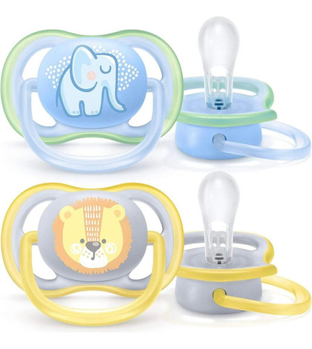 Chupetes Avent Ultra Air 0-6 Meses X 2 Silicona 