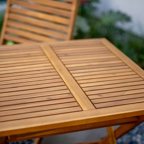 Mesita De Jardín Con Sillas Tipo Bistro Plegable 3 Piezas