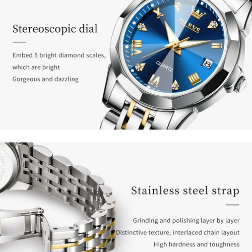 Relojes Olevs Con Calendario Luminoso Para Pareja, 2 Unidade