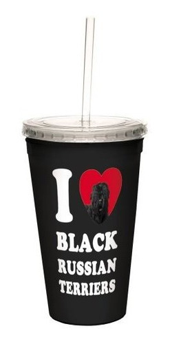 Tree-free Greetings I Heart Black Russian Terriers Taza Fría