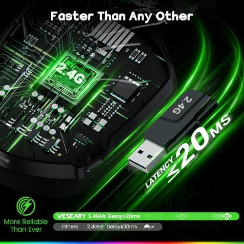 Weseary 7.1 Auriculares Inalámbricos Para Juegos Con Micrófo