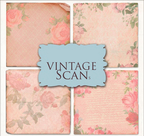 Kit De Papel Digital Shabby Papel Vintage Rosa