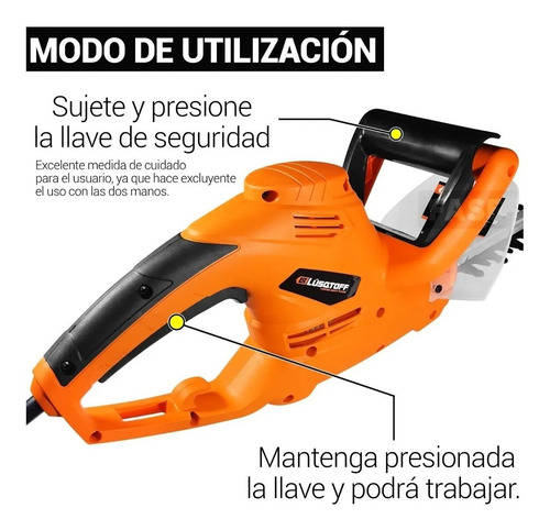 Cortadora Cerco Eléctrico Lusqtoff 550w 51cm Podadora Jardín