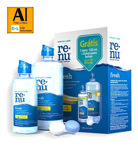 Imagem 2 de 3 de Renu Fresh 355 + 120 Ml - Solução Multiuso + Entrega Rápida