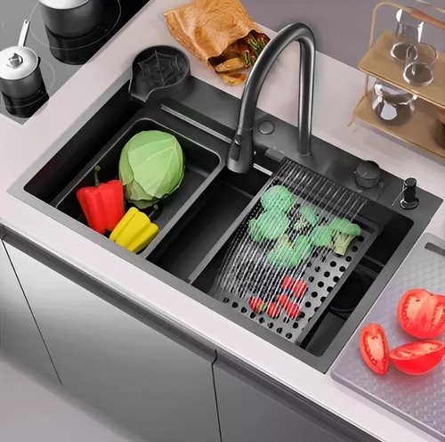 Lavaplatos Empotrados Multifuncional 711 Lavaplatos Cocina 75x45 Lavaplatos Sobreponer Lavaplatos Sobre Cubierta Mueble Lavaplatos Empotrados Negro Mueble Lavaplatos Qatarshop Lavaplatos Empotrados Negro