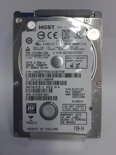 interno Hitachi Travelstar HTS725050A7E630 500GB | Parcelamento