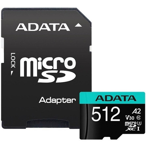 Memoria Adata Micro Sdxc 512gb Clase 10 V30 A2 Adaptador Sd