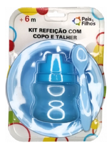 Conjunto Refeiçao Azul Para Bebe Pais E Filhos 790085