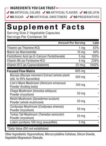 Force Factor Forebrain Focus Memoria Y Concentración Sabor Sin Sabor