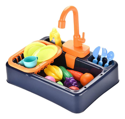 Juguete De Cocina Para Niños, Lavavajillas Azul Azul
