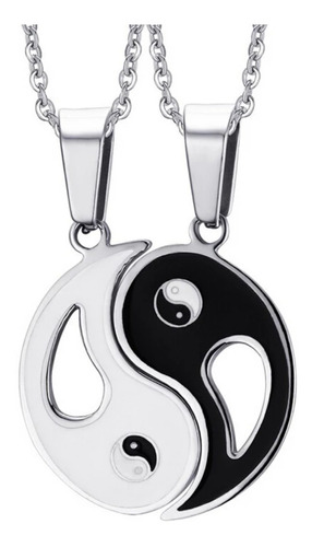 Collar Yin Yang Parejas Amor 2 Cadenas