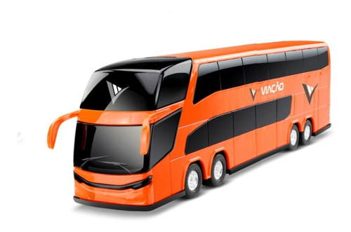 Omnibus Juguete Doble Piso Bus Transporte Ind Brasil 32cm
