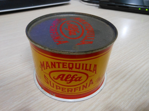 Lata De Mantequilla Alfa Mcbo Antigua De Colección