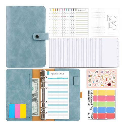 Planejador De Orçamento A6 Ring Binder Com Bolsos E Envelope