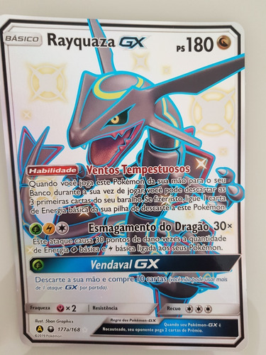 Pokémon Carta Jumbo Rayquazagx Shiny+pôster Destinos Ocultos