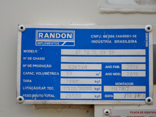 Bitrem Tanque Randon 2015 Ent De 100 Mil +30x R$ 5.250.00