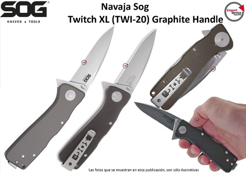 Navaja Sog Twitch Xl (twi-20) Graphite Handle Plegable