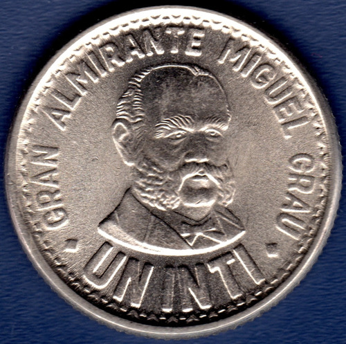 1 Inti 1986 Moneda De Perú Gran Almirante Miguel Grau