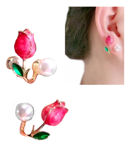 Aretes Pendientes Flor Tulipán Joyas Regalo