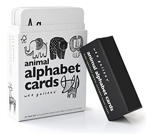 Flashcards Animales Abc Blanco Y Negro Para Bebés