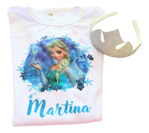 Remera Personalizada Frozen + Vincha .