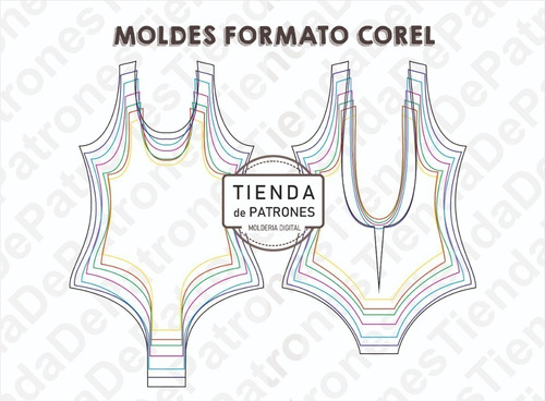 Molde Patron Coreldraw Malla Entera Nenas Talles 2 Al 14