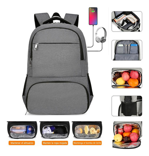 Bolsa De Almuerzo Impermeable Antirrobo Para Portátil 15,6in